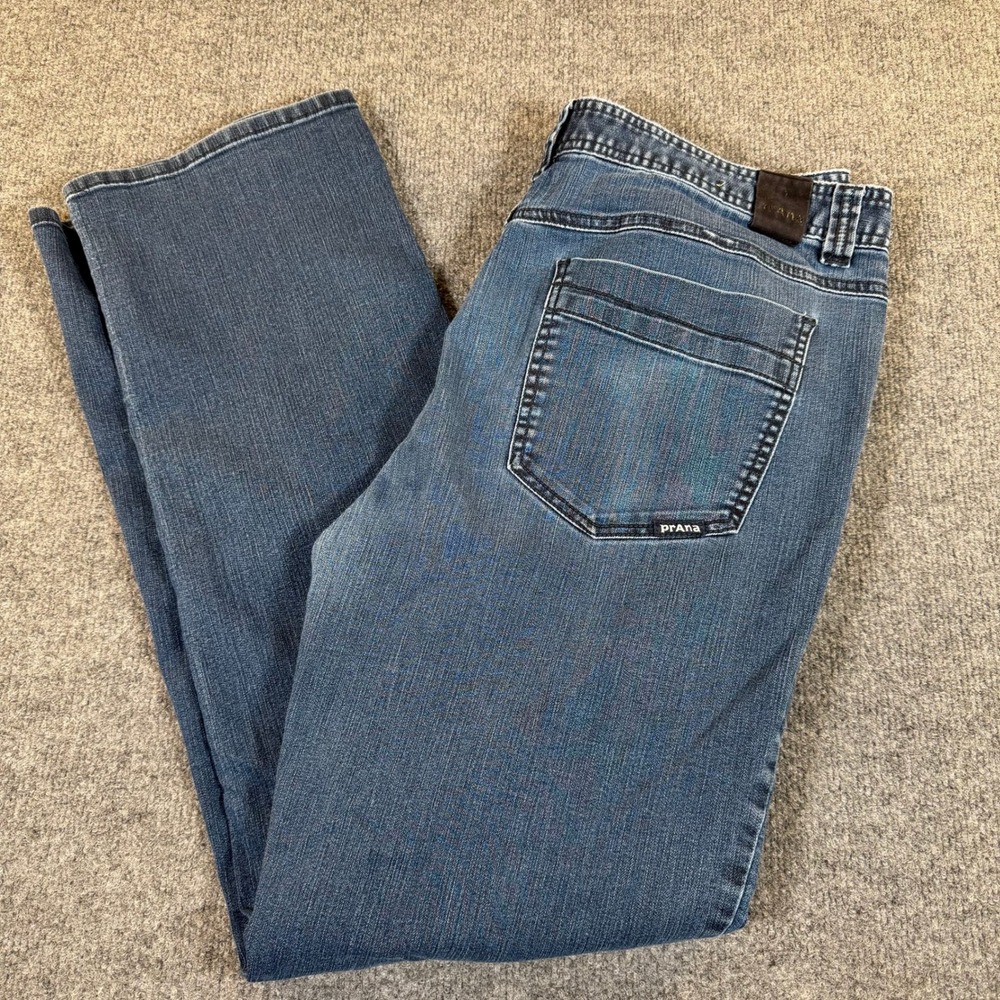 Prana‎ Bridger Slim Fit Jeans Mens 38W x 34L Blue Denim Pants Outdoor #2865